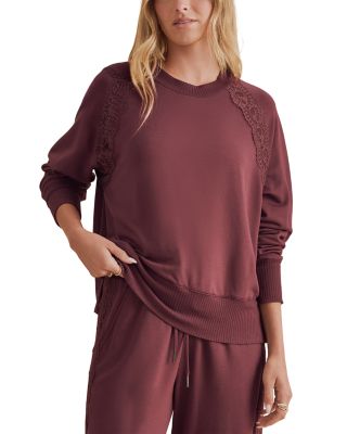 Supersoft Lace Trim Crewneck Sweater