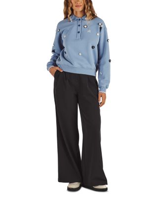 Naomi Blossom Cotton Polo Neck Sweatshirt - thumbnail 2