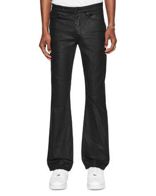 Bronko Wax Cotton Bootcut Fit 32" Jeans in Black
