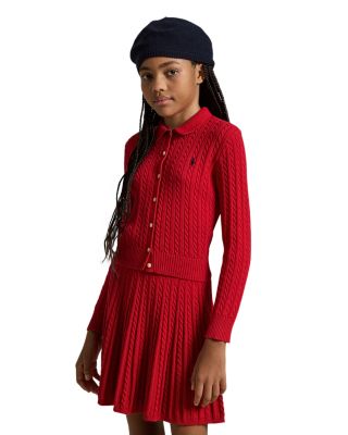 Girls' Polo Cardigan & Skirt - Little Kid, Big Kid