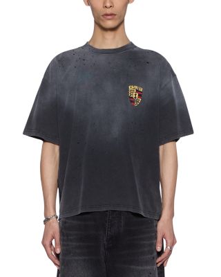 Halen Cotton Shield Logo Distressed T-Shirt