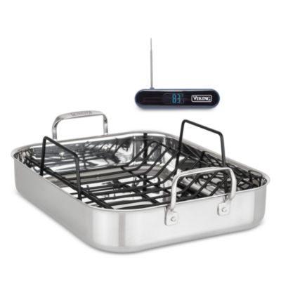 Stainless Steel Roaster, Rack & Thermometer Set