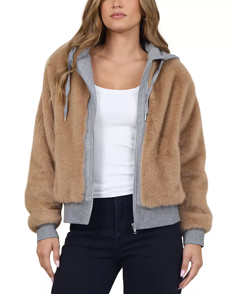 Vintage Havana Faux Fur & Fleece Combo Jacket