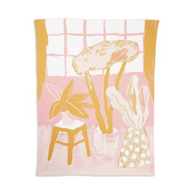 House Plants Cotton Throw Blanket