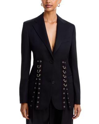Grommet Ring Split Hem Jacket