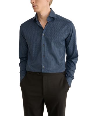 Contemporary Fit Micro Check Flannel Shirt