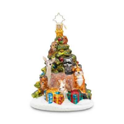 Woodland Celebration Tree Glass Ornament
