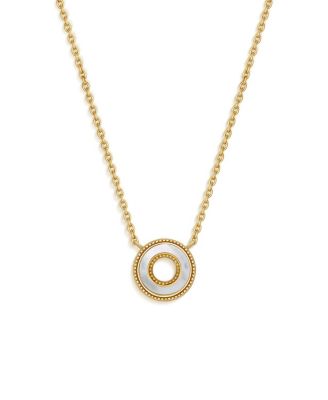  Cherished Flow White Mother of Pearl Karma Circle Gold Necklace