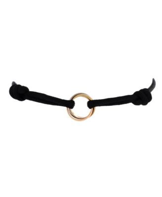  Trinity On Cord Bracelet Silk Cord with 18K Tricolor Gold