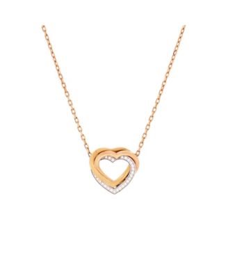  Trinity de Cartier Heart Pendant Necklace 18K Tricolor Gold with Diamonds, 16.5"