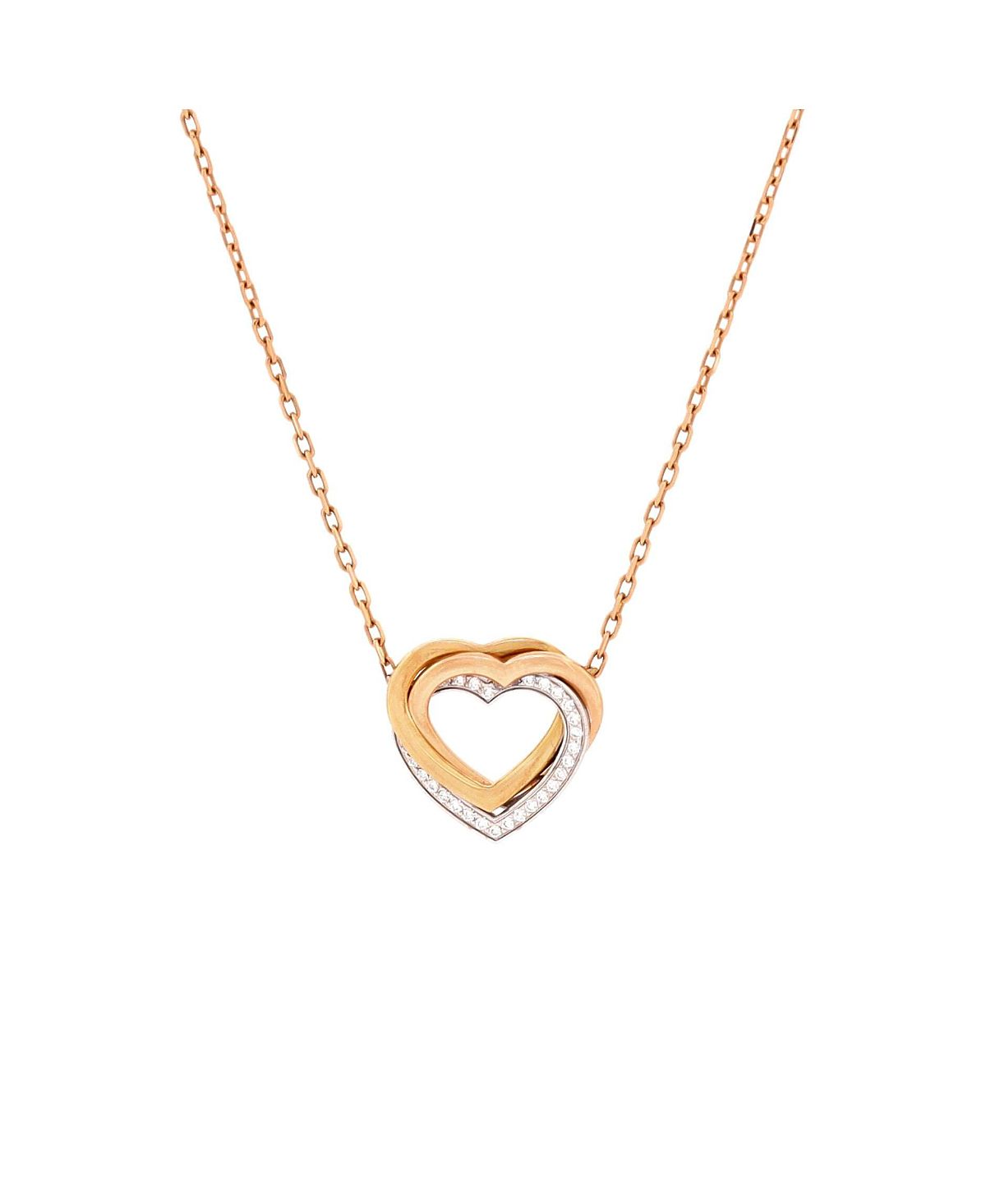 Pre-Owned Cartier Trinity de Cartier Heart Pendant Necklace 18K Tricolor Gold with Diamonds