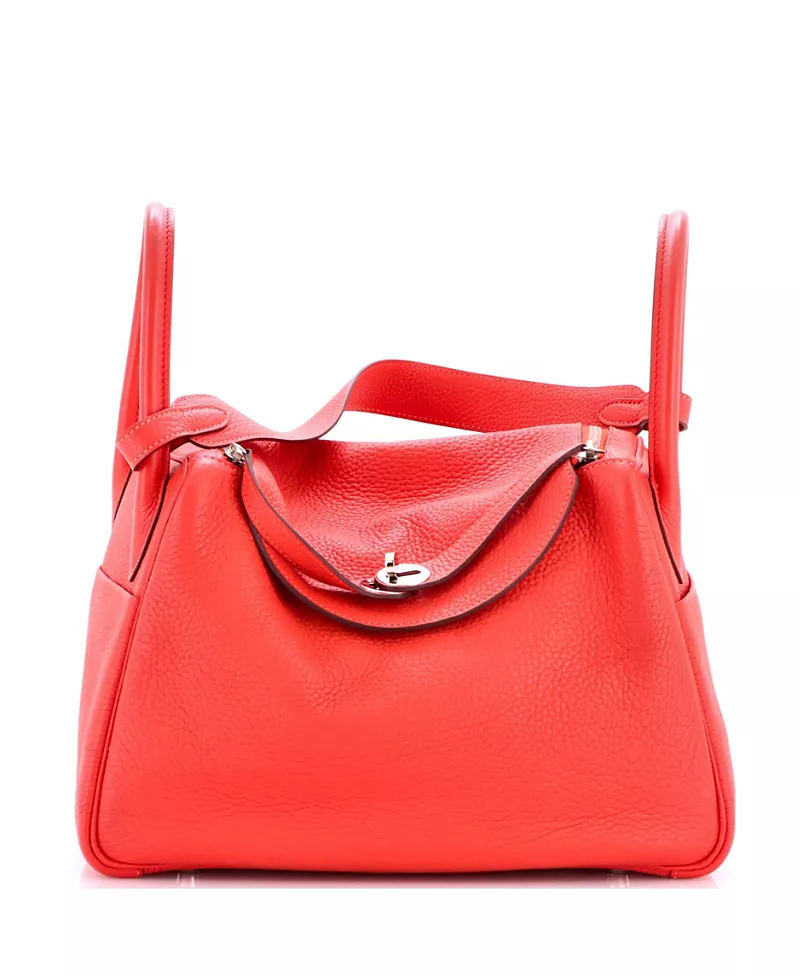 Pre-Owned HERMES Lindy 30 Clemence Leather Shoulder Bag
