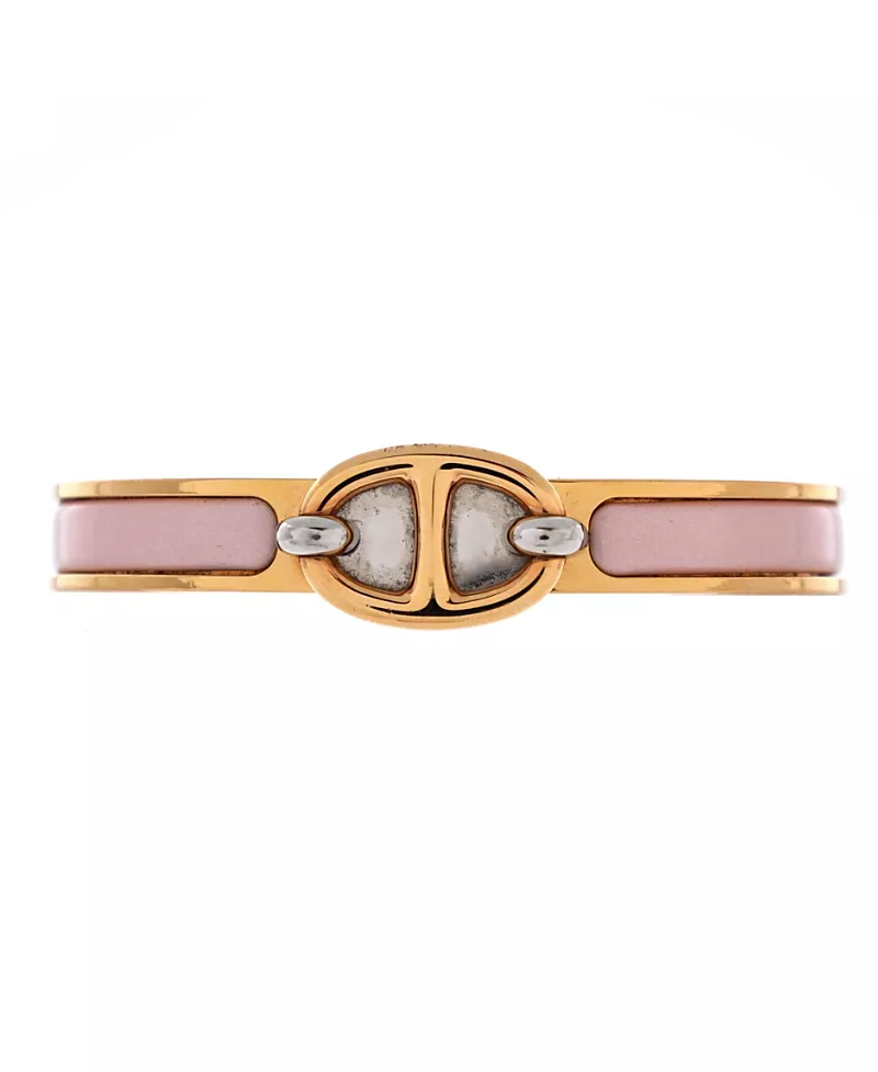 Pre-Owned HERMES Mini Clic Chaine d'Ancre Bracelet Metal and Enamel