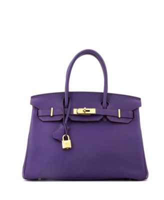 Birkin 30 Handbag Purple Togo with Gold Hardware