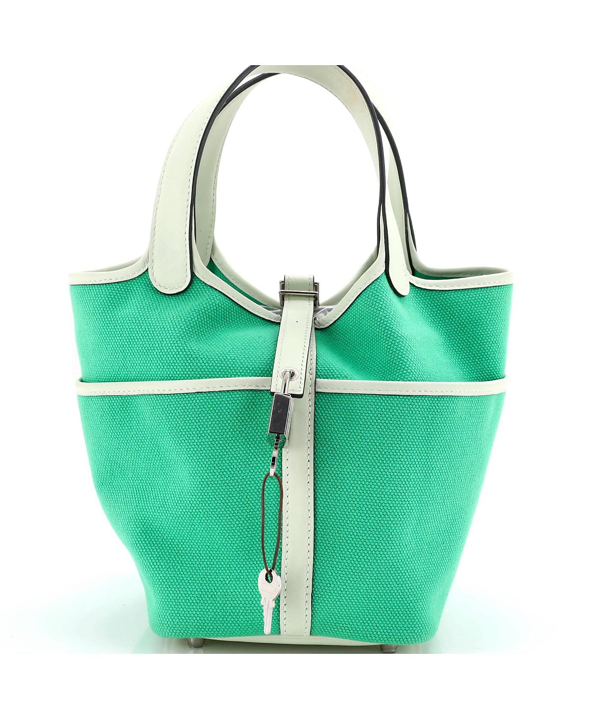 Pre-Owned HERMES Picotin Canvas & Leather Top Handle Bag