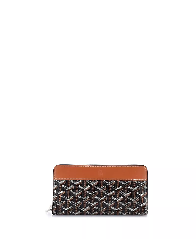 Pre-Owned Goyard Matignon Zip Wallet Coated Canvas with Leather