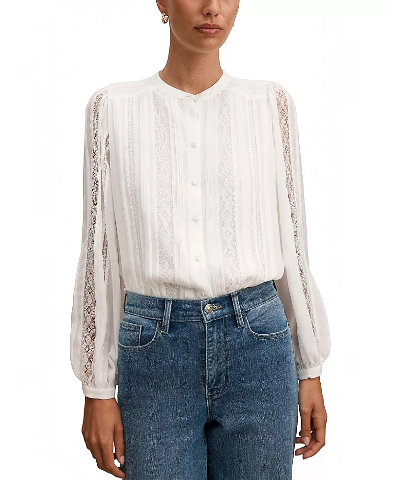 Ever New Women's Alexis Lace Trim Blouse