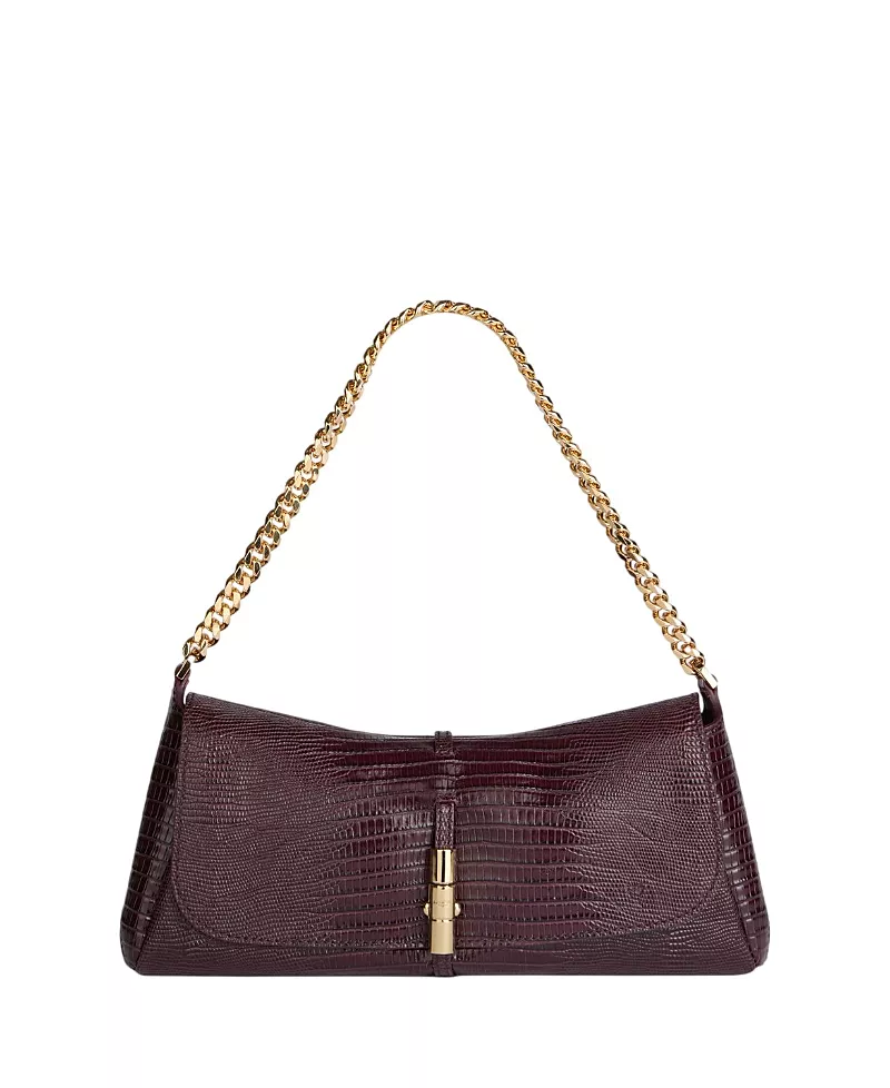 Balmain Metropolis Embossed Leather Shoulder Bag