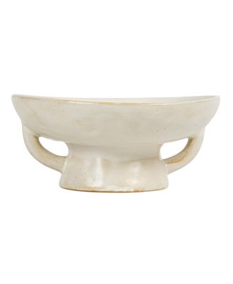  Stoneware Footed Bowl with Handles