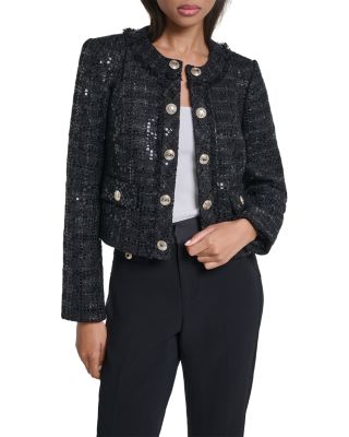 Sequin Embellished Tweed Jacket