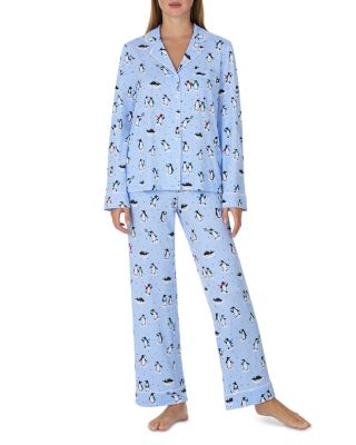 Brushed Jersey Notch Collar Pajama Set