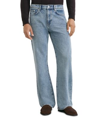 Reiss Styles Cotton Light Stone Flared Leg 32.3 Jeans in Light Stone