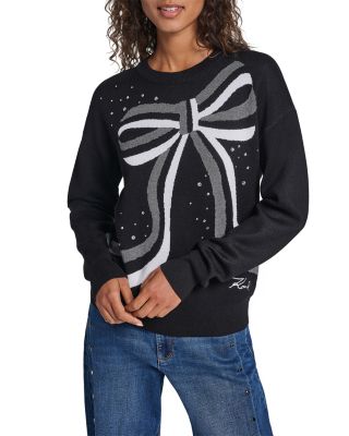 Embellished Large Bow Sweater