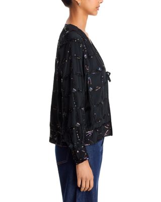 Lesley Sequinned Tie Front Jacket - thumbnail 5