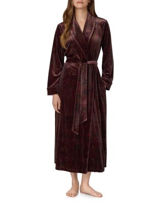 Velvet Shawl Collar Long Wrap Robe