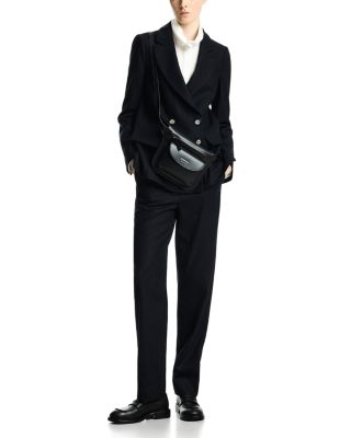 Slim Fit Pinstripe Wool Blend Trousers