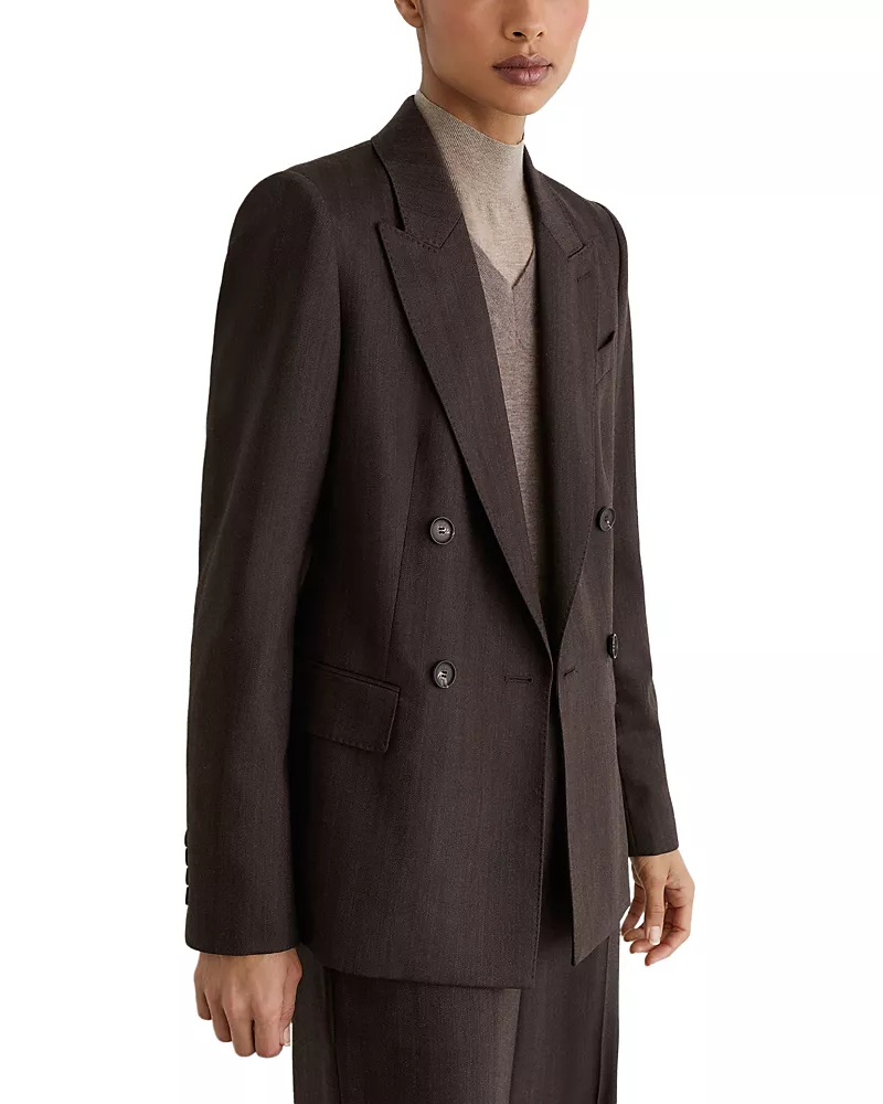 Reiss Petite Dawson Double Breasted Wool Blend Blazer