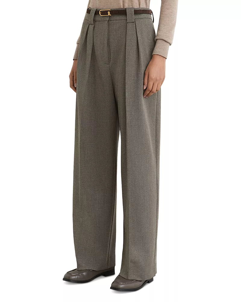 Reiss Petites Katya Pleated Wide Leg Pants