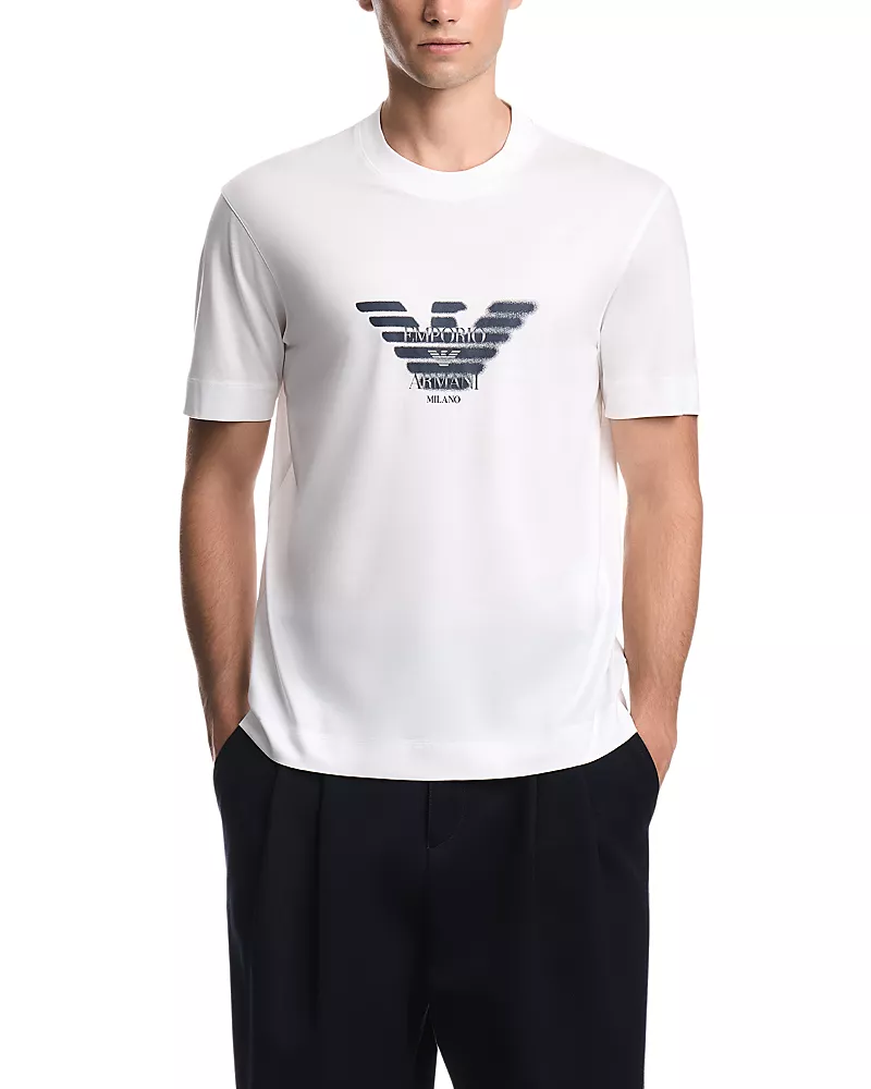 Emporio Armani Milano Eagle Logo Graphic Crewneck T-Shirt