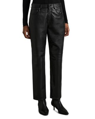 Petite Verona Leather Slim Trousers