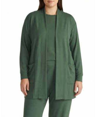 Universal Standard Women's Plus Travelknit Minimalist Cardigan In Conifer