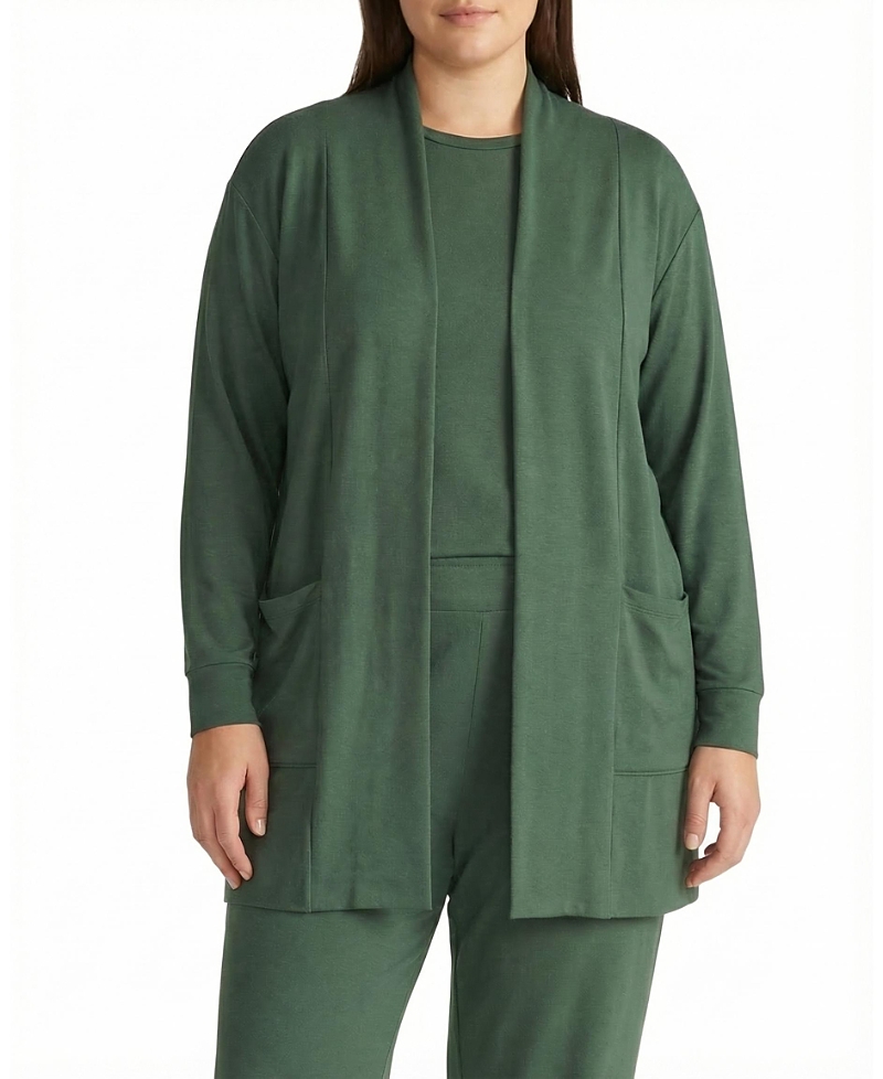 Universal Standard Women's Plus Travelknit Minimalist Cardigan In Conifer