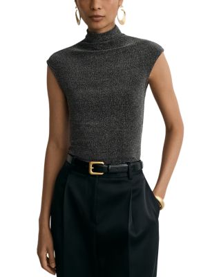 Seranne Metallic Funnel Neck Top
