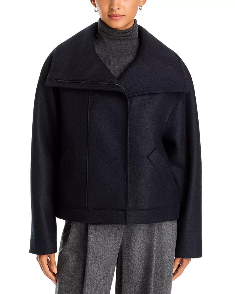Harris Wharf London Wool Biker Jacket