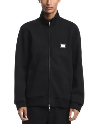 Stand Collar Zip Logo Sweatshirt