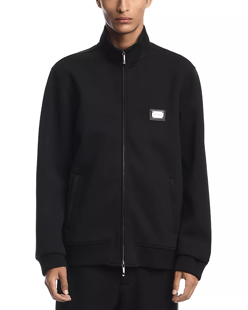 Emporio Armani Stand Collar Zip Logo Sweatshirt