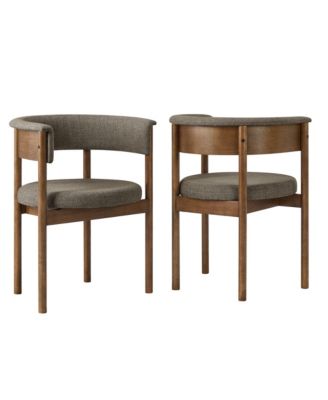  Clea Curved Upholstered Dining Chairs Set Of 2