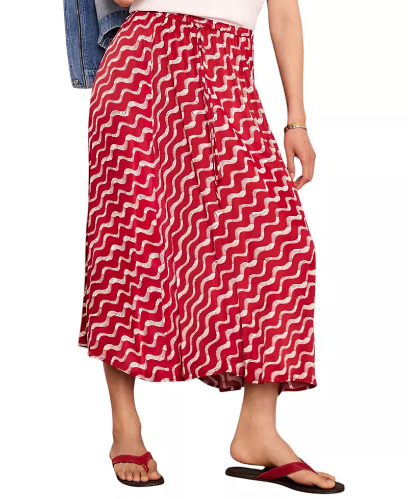 Mint Velvet Women's Satin Printed Maxi Skirt