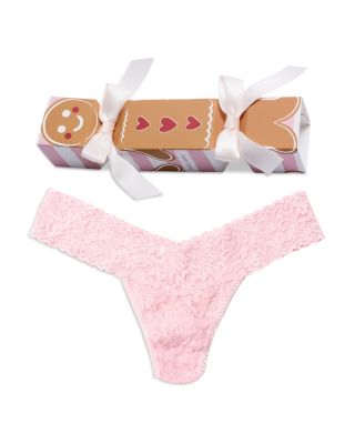 Signature Lace Low Rise Thong in Gingerbread Man Gift Box
