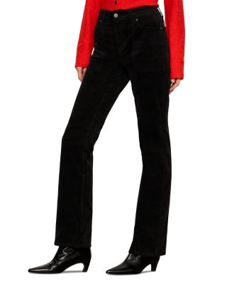 Play Date Velveteen High Rise Bootcut Jeans in Black