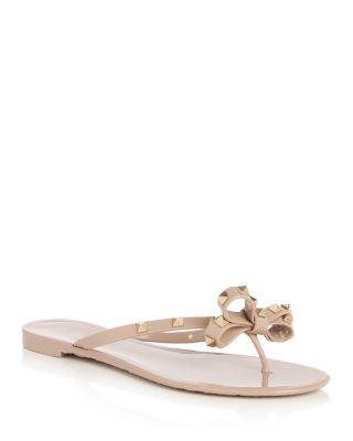 Women's Rockstud Bow Thong Sandals