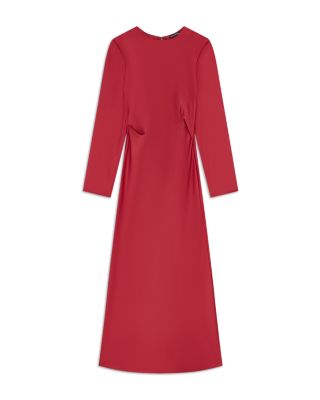Emporio Armani Techno Twill Gathered Waist Dress