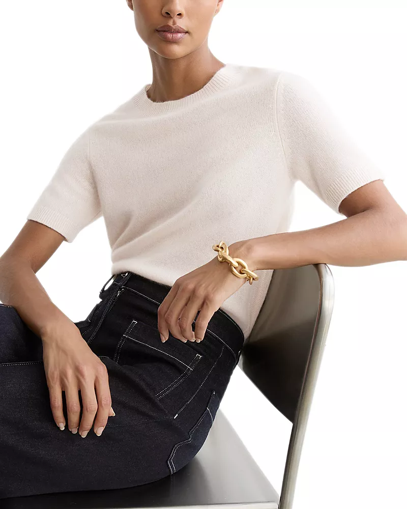 Reiss Stevie Cashmere Short Sleeve Top