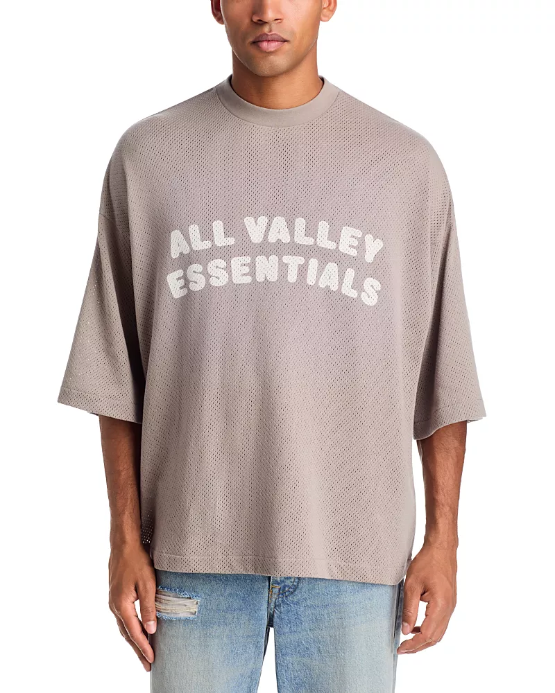 Fear of God Essentials Merch Graphic Mesh Oversized Tee
