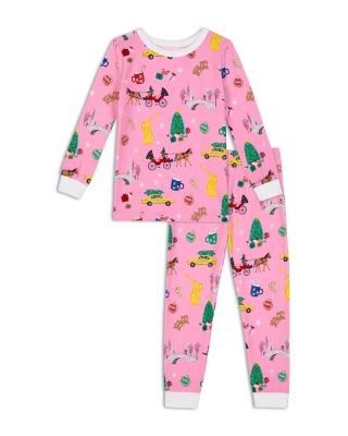 Unisex Holiday Printed Long Sleeved Cotton Stretch Jersey Pajama Set, Little Kid, Big Kid - Exclusive