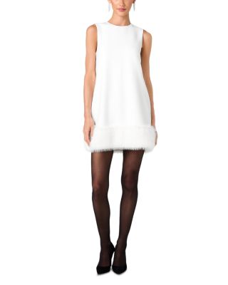 Whisper Faux Fur Hem Mini Dress - thumbnail 2